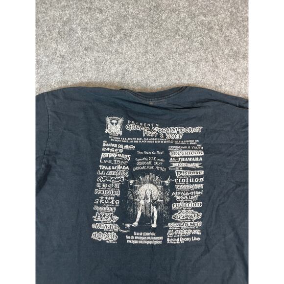 2007 Chicago Apocalypticrust Fest Graphic Tee Mens Medium Punk Metal Rock Black - Picture 2 of 7